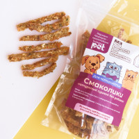 Палички рибні сушені (хек, льон) для собак та котів HungryPet, 50 г