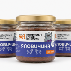 М'ясна консерва яловича для котів HungryPet, 135 г 