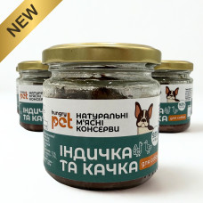 М'ясна консерва індичка та качка для собак HungryPet, 135 г 